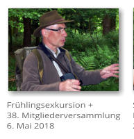 Fr�hlingsexkursion + 38. Mitgliederversammlung 6. Mai 2018