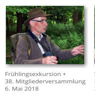 Frhlingsexkursion + 38. Mitgliederversammlung 6. Mai 2018